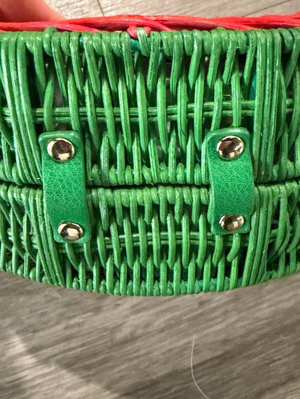 NWT - Talbots Woven Wicker Watermelon Crossbody Bag - Picture 8 of 8